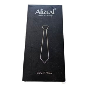 Alizeal Tie & Pocket Square Black Print